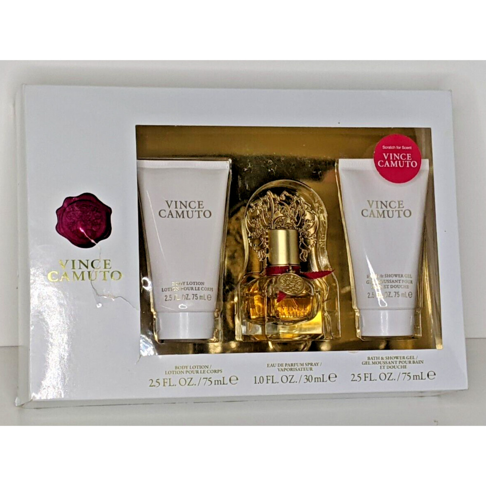 Vince Camuto 1.0 Eau De Parfum 2.5 oz Gel, Lotion 3 Piece Gift Set READ